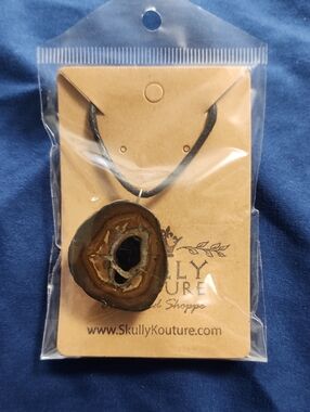 Geode Pendant Necklace in Brown and Black